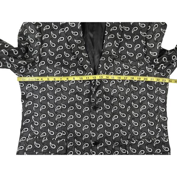 Mens Leonardi Blazer Size 3X Paisley Gray White Double Back Vent - Picture 3 of 11